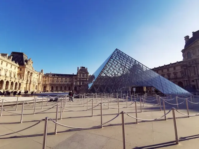 Louvre Museum pyramid in Paris