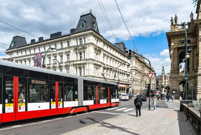 Tram on the streets of Prague