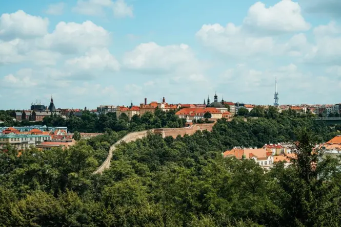 Residential street in the Žižkov district of Prague