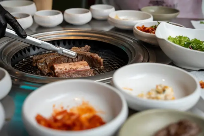Korean barbecue dinner in Seoul