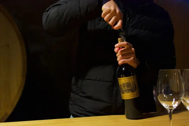 Wine tasting in a Bordeaux cellar