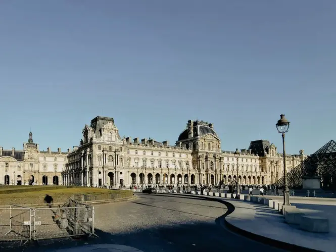 Louvre Museum courtyard in Paris