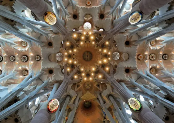 Sagrada Família interior in Barcelona