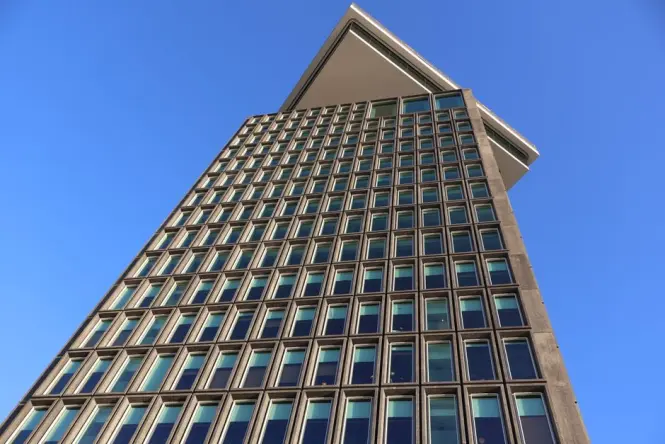 A'DAM Tower on the north bank of the IJ