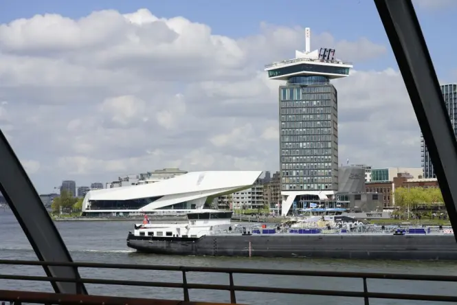 Free ferry crossing the IJ in Amsterdam