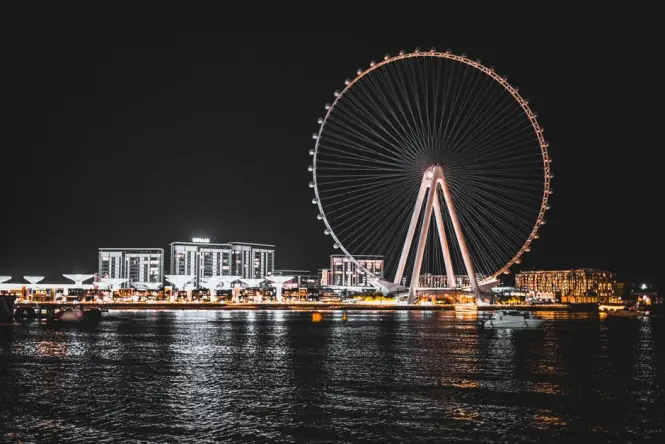 Pedestrian bridge connecting JBR to Bluewaters Island near Ain Dubai