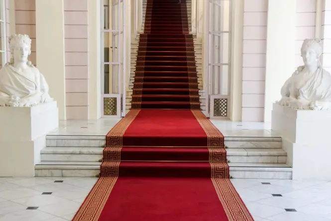 Visitors queuing at the Albertina Museum entrance in Vienna