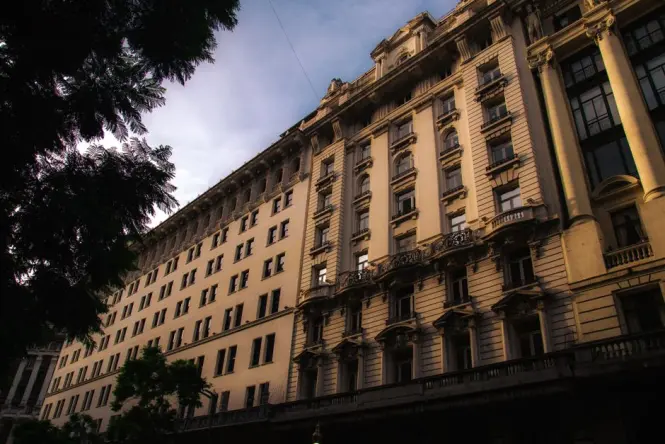 Ornate Art Nouveau facade typical of Avenida de Mayo architecture