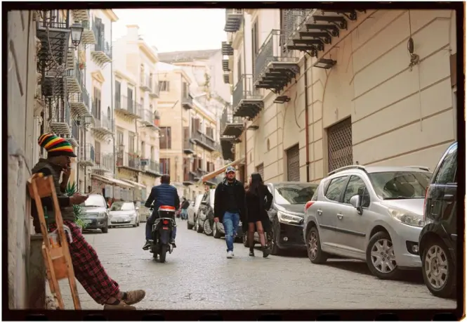 A typical narrow street in Palermo's historic Albergheria neighborhood