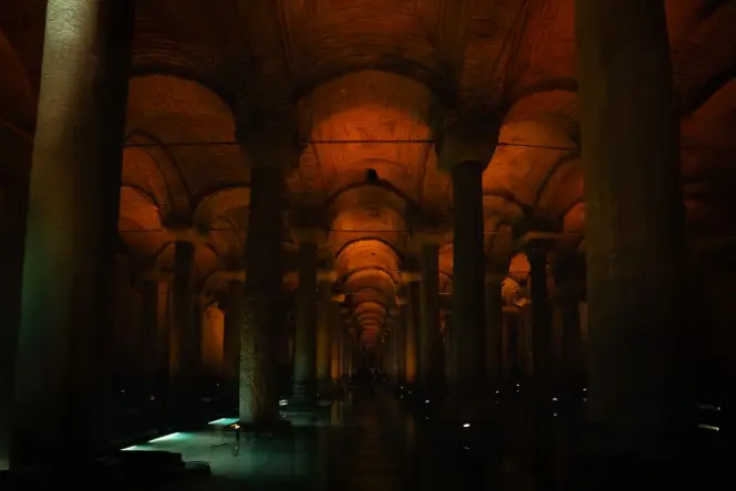 Basilica Cistern at golden hour