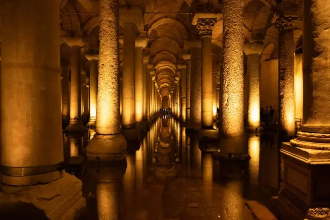 Historic architecture at Basilica Cistern