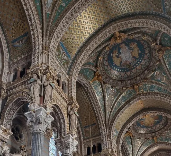Mosaic interior of Notre-Dame de Fourviere