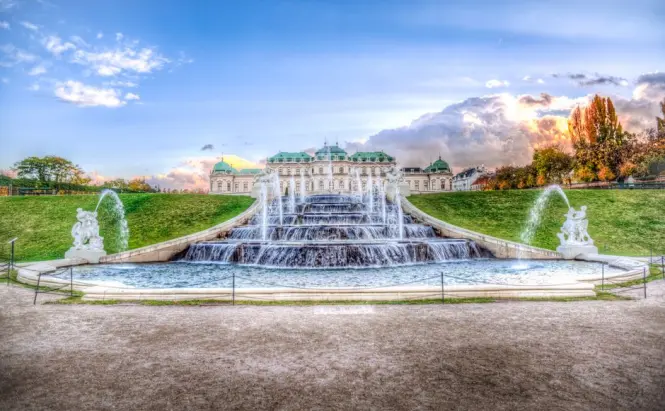 Belvedere Palace at golden hour