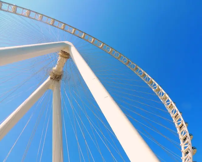 Close-up view of an Ain Dubai observation wheel capsule