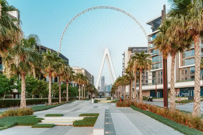 Pedestrian walkway leading from JBR toward Bluewaters Island