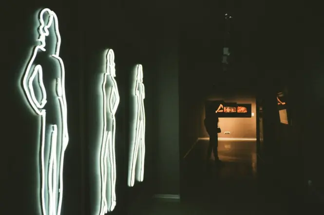 Exhibition hall inside a wax museum attraction