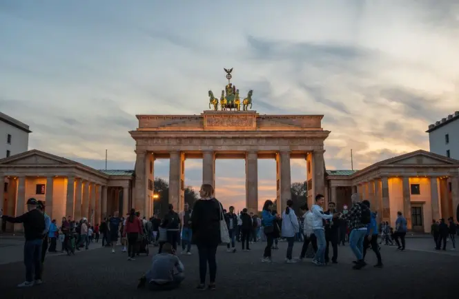 Brandenburg Gate at golden hour