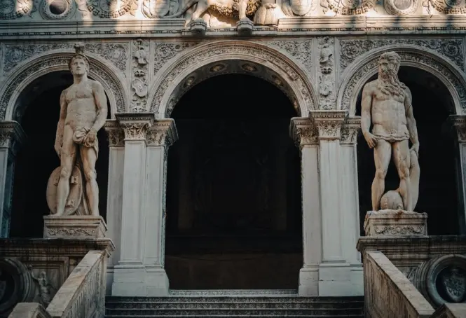 The entrance gates to the Doge's Palace in Venice