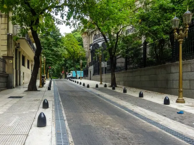 Quiet morning light on the cobblestones of Caminito before crowds arrive