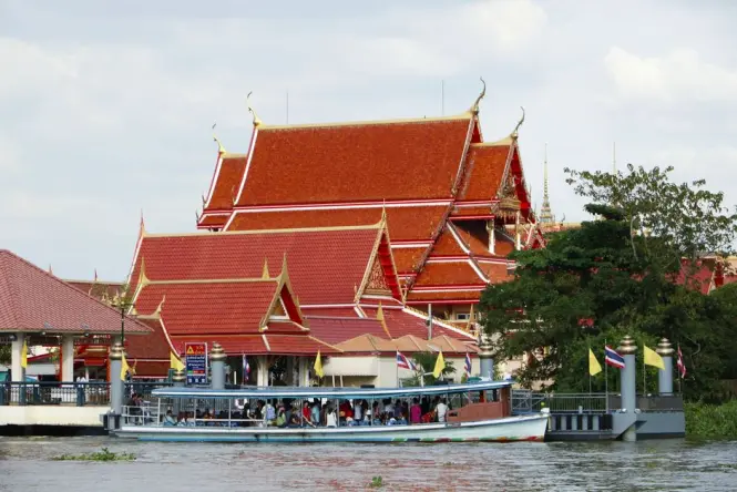 Chao Phraya express commuter boat at a Bangkok pier