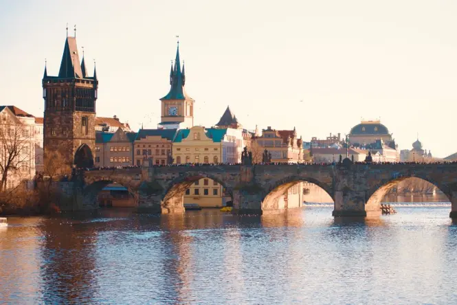 Historic architecture at Charles Bridge