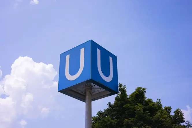 U6 line Kochstrasse station sign near Checkpoint Charlie