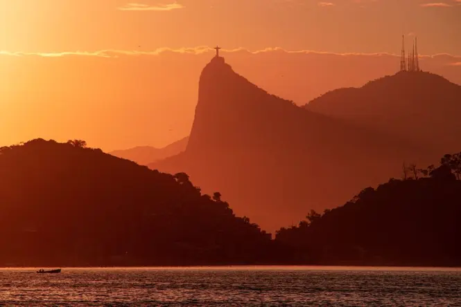 Christ the Redeemer at golden hour
