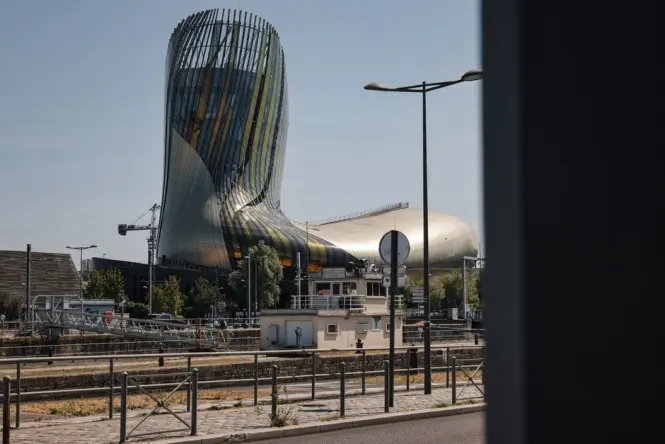 Tram near Cité du Vin in Bordeaux