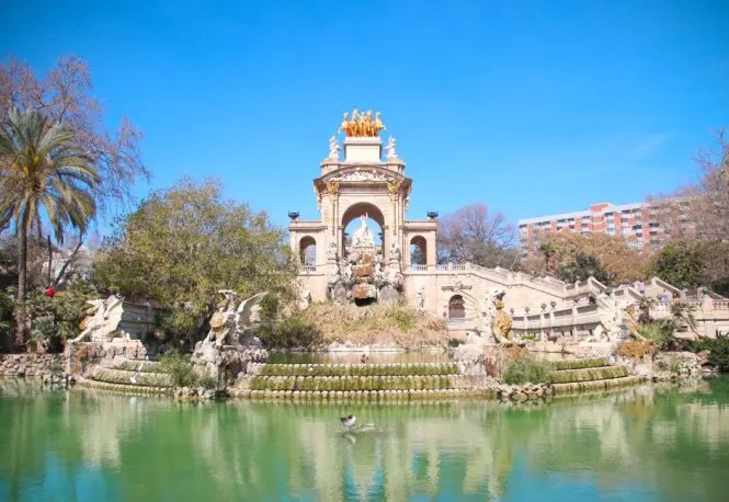 Cascada Monumental waterfall in Ciutadella Park