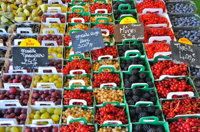 Fruit stalls at Cours Saleya Nice