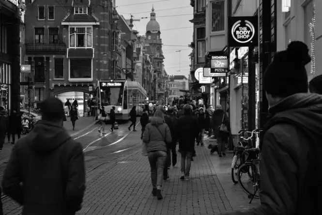 Street life in De Pijp neighbourhood