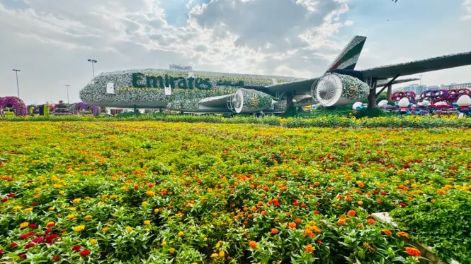 Floral Emirates A380 sculpture at Dubai Miracle Garden