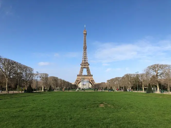 Champ de Mars park with the Eiffel Tower
