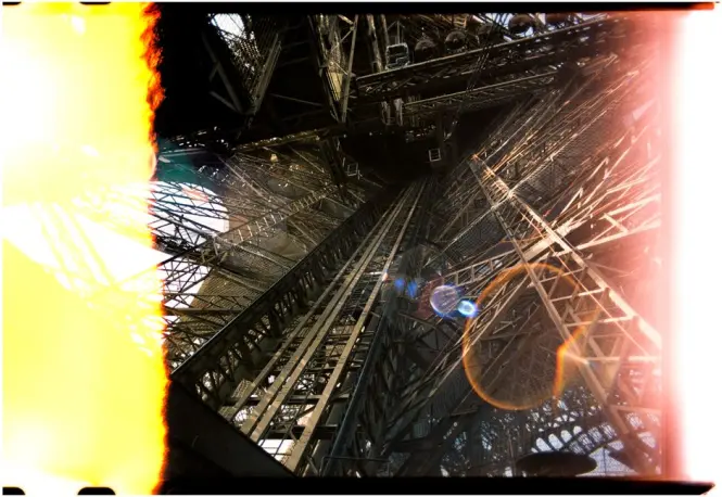Stairway inside the Eiffel Tower