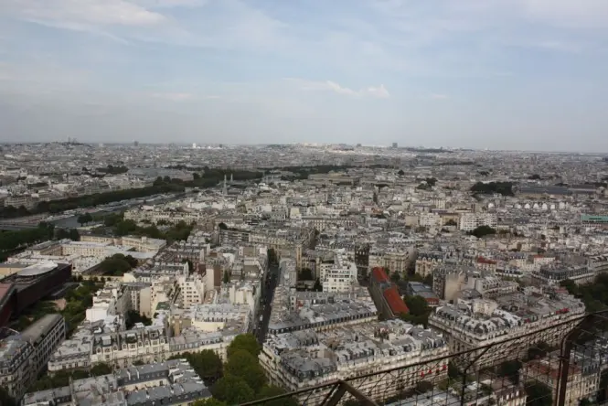 Panoramic view from the Eiffel Tower second floor