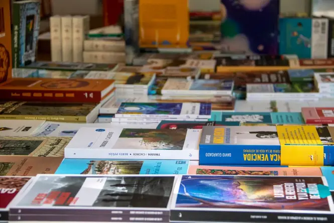 Shelves of Spanish-language literature inside El Ateneo Grand Splendid