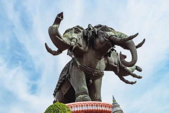 Erawan Shrine at the Ratchadamri intersection beside Grand Hyatt