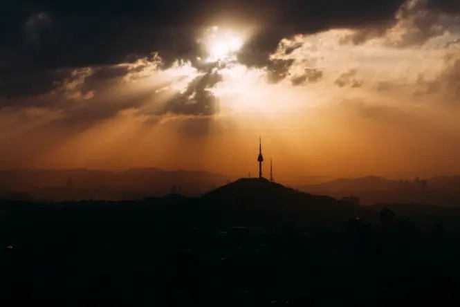 Gangnam District at golden hour