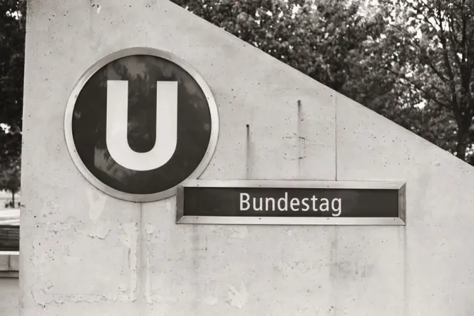 U-Bahn station entrance near Stadtmitte close to Gendarmenmarkt