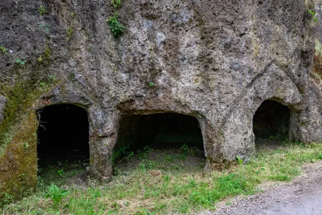 Bhoma demon face carved into the Goa Gajah cave entrance