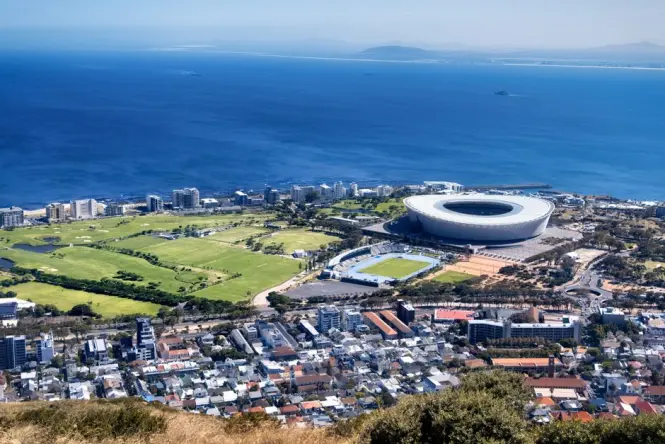 MyCiTi bus stop near Cape Town Stadium close to the Green Point Urban Park entrance