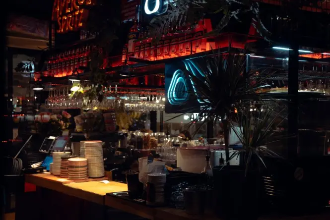 Cocktail bar with outdoor seating near Rosenthaler Platz