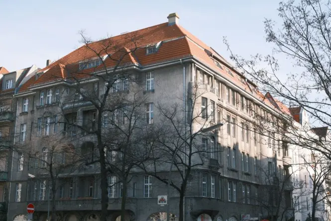 Restored historic facade in the Hackesche Hofe complex