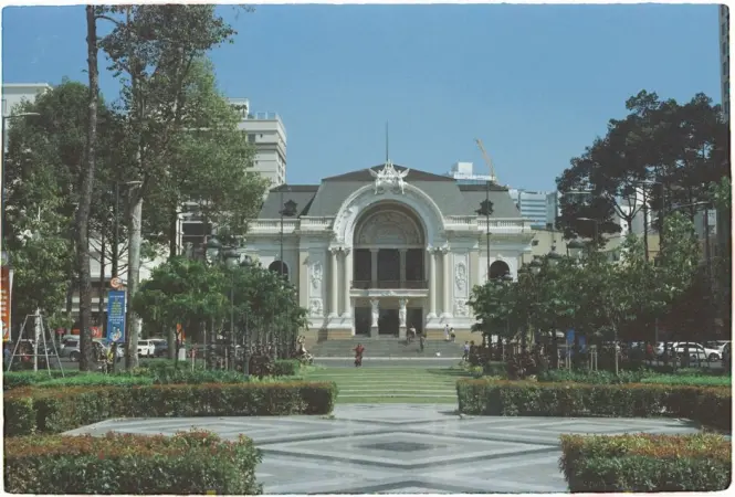 Early morning light on August Revolution Square in front of Hanoi Opera House