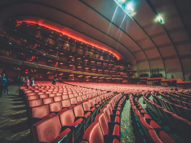Red velvet seating and gilded balconies inside the Hanoi Opera House auditorium