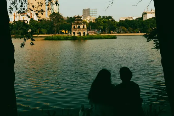 Hoan Kiem Lake at golden hour
