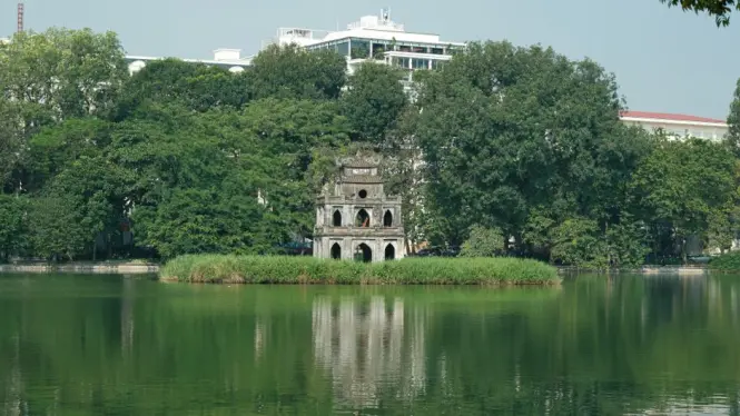 Historic architecture at Hoan Kiem Lake