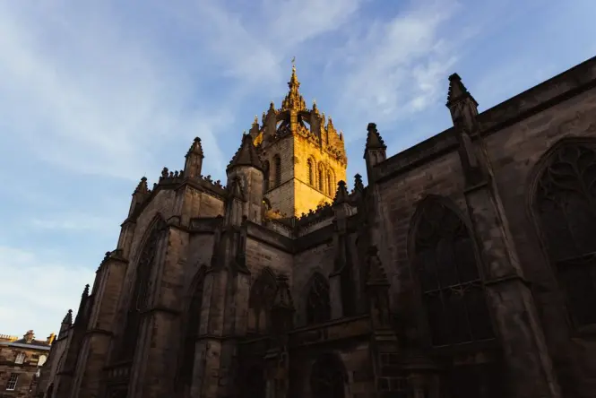 Holyrood Palace at golden hour