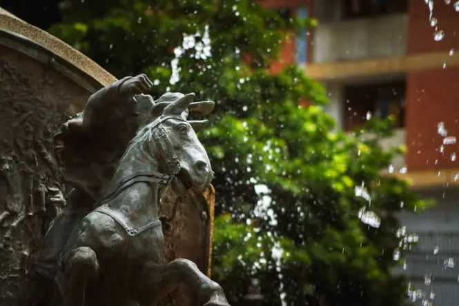 Bronze Apollo statue at the Archibald Fountain in Hyde Park