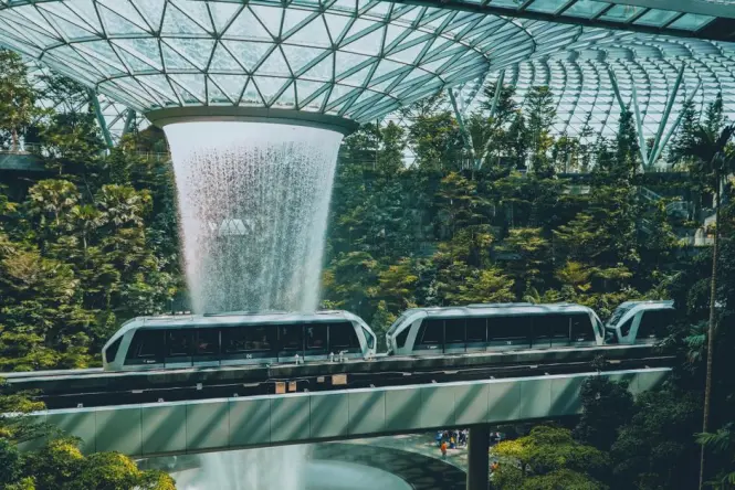 Entrance to Changi Airport MRT station connecting to Jewel